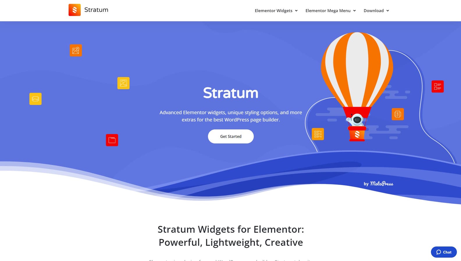 Photo de Stratum, l'un des plugins WordPress flip box avec plus de 28 widgets Elementor.