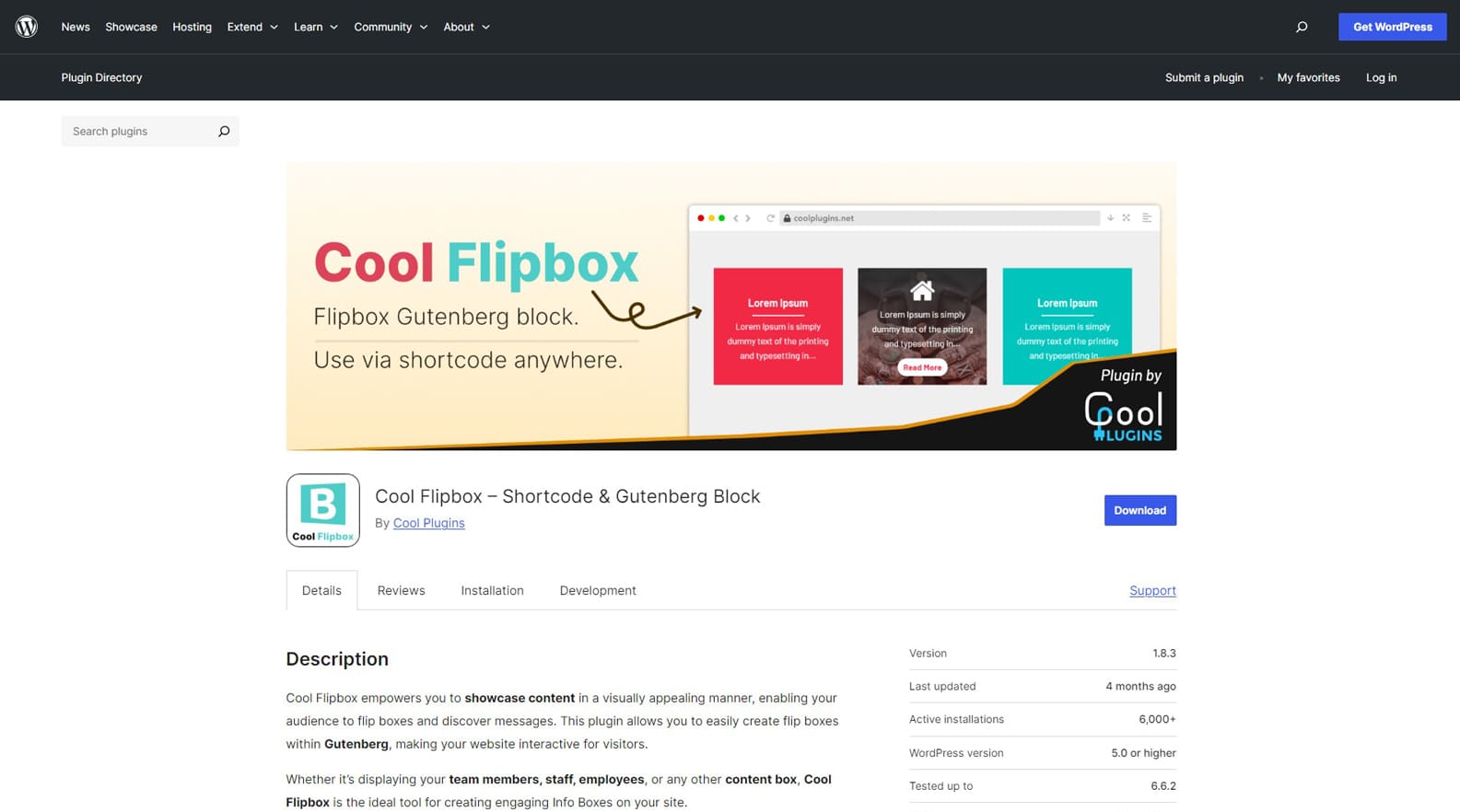 Vue de Cool Flipbox, l'un des plugins WordPress flip box avec plusieurs options d'alignement.