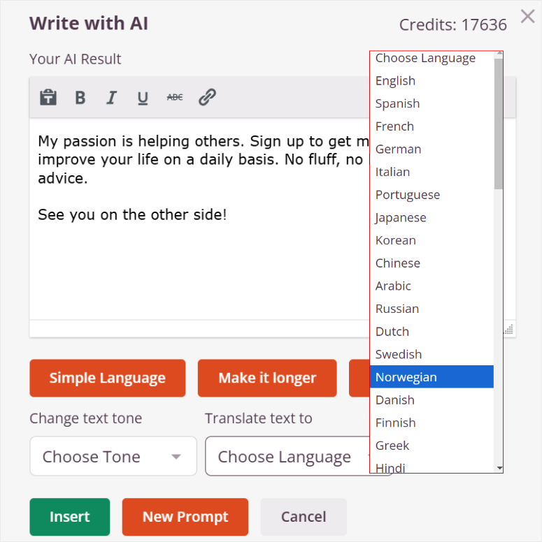 Seedprod-ai-change- language - IsItWP - 無料の WordPress テーマ検出ツール seedprod ai change language