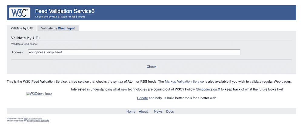 O validador de feed W3C.