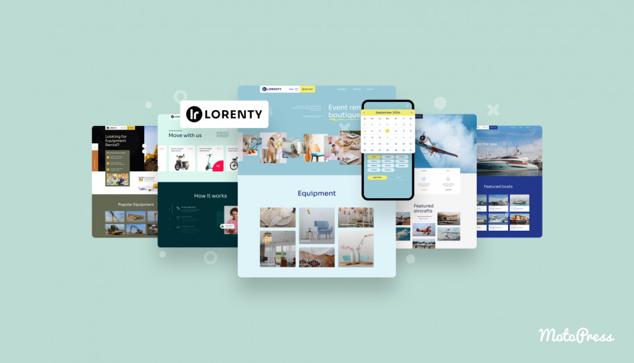 Lorenty Equipment Rental Tema WordPress pentru afaceri de închiriere.