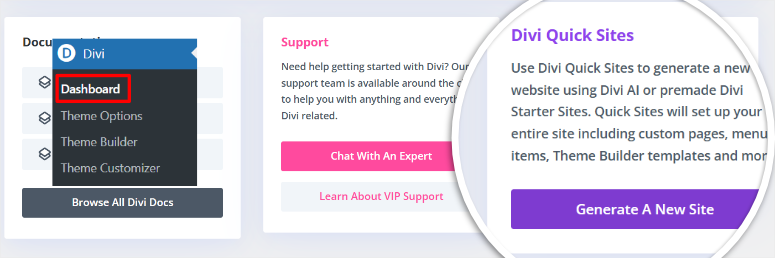 divi-generar-un-nuevo-sitio - IsItWP - Detector de temas gratuito de WordPress divi generate a new site