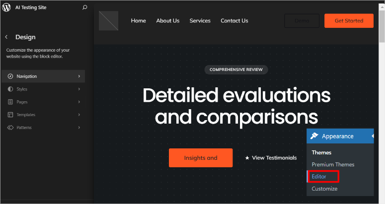 editar-ai-theme-with-wordpress-editor - IsItWP - Detector de temas de WordPress gratuito edit ai theme with wordpress editor