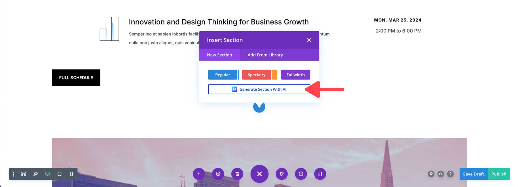 使用 Divi AI 生成切片