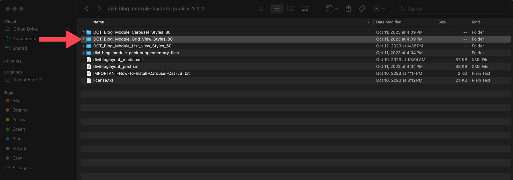 Rasterlayouts des Divi-Blog-Modulpakets
