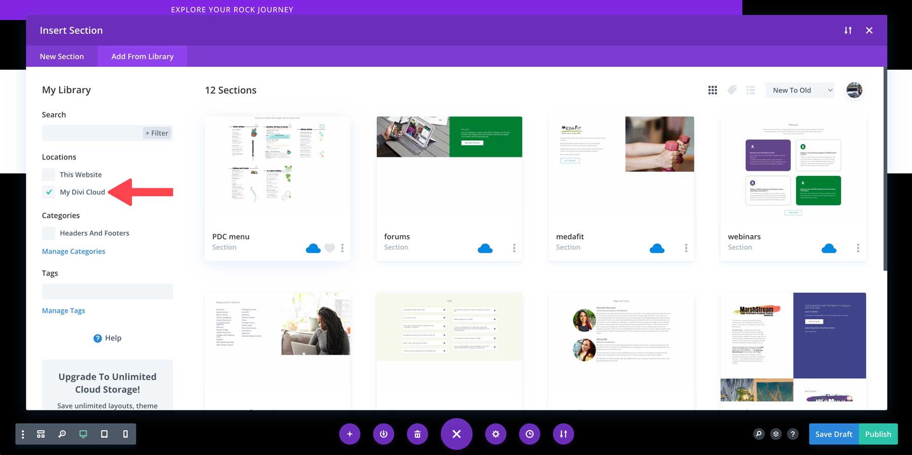 Divi Cloud-Layouts