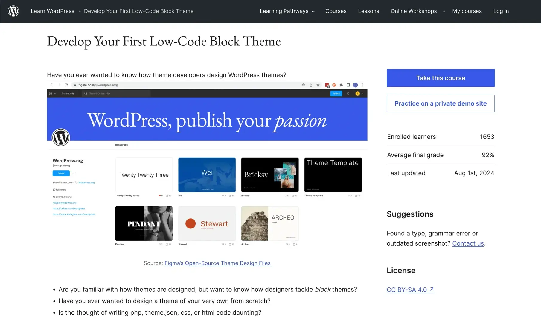 Opracuj swój pierwszy kurs tematyczny z blokami o niskim kodzie na WordPress.org.