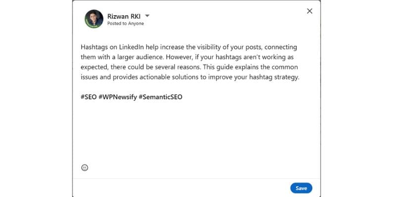 O que são hashtags no LinkedIn?