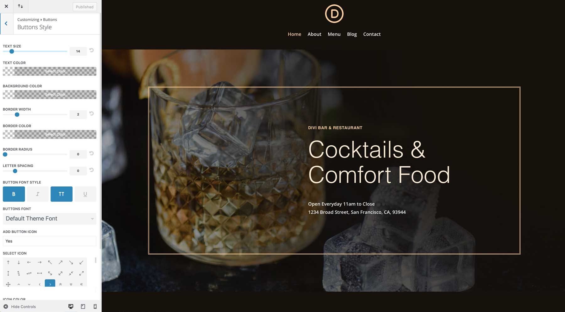 Divi のバー スターター サイト