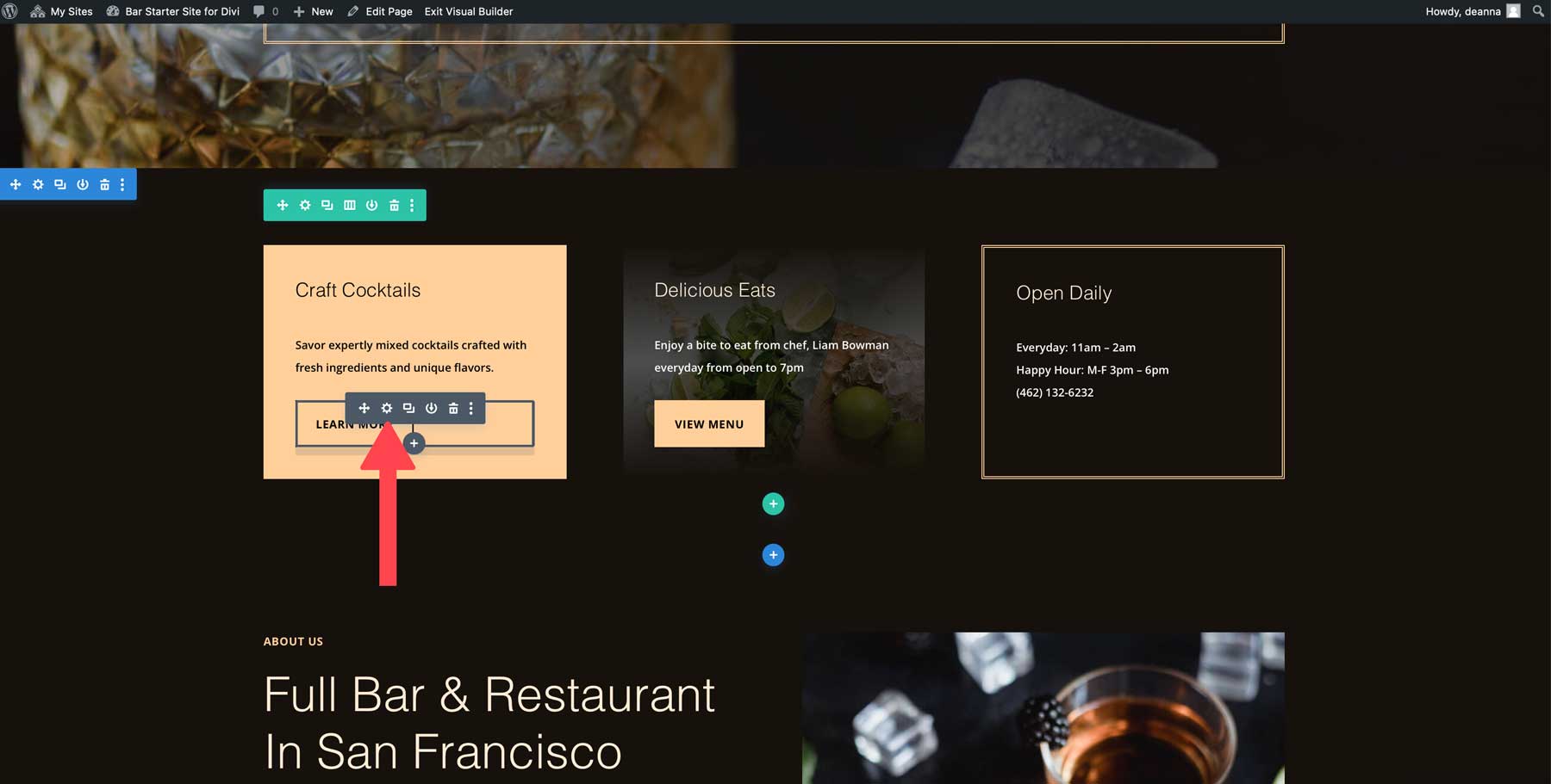 Divi のバー スターター サイト