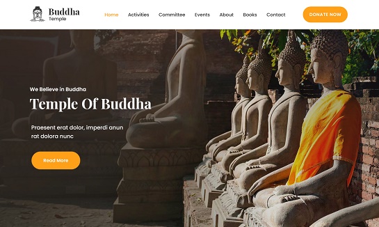 Tema de WordPress para templo budista