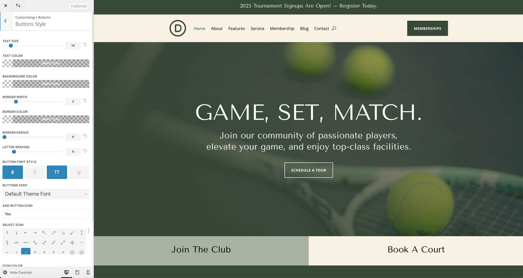 situs starter klub tenis untuk Divi