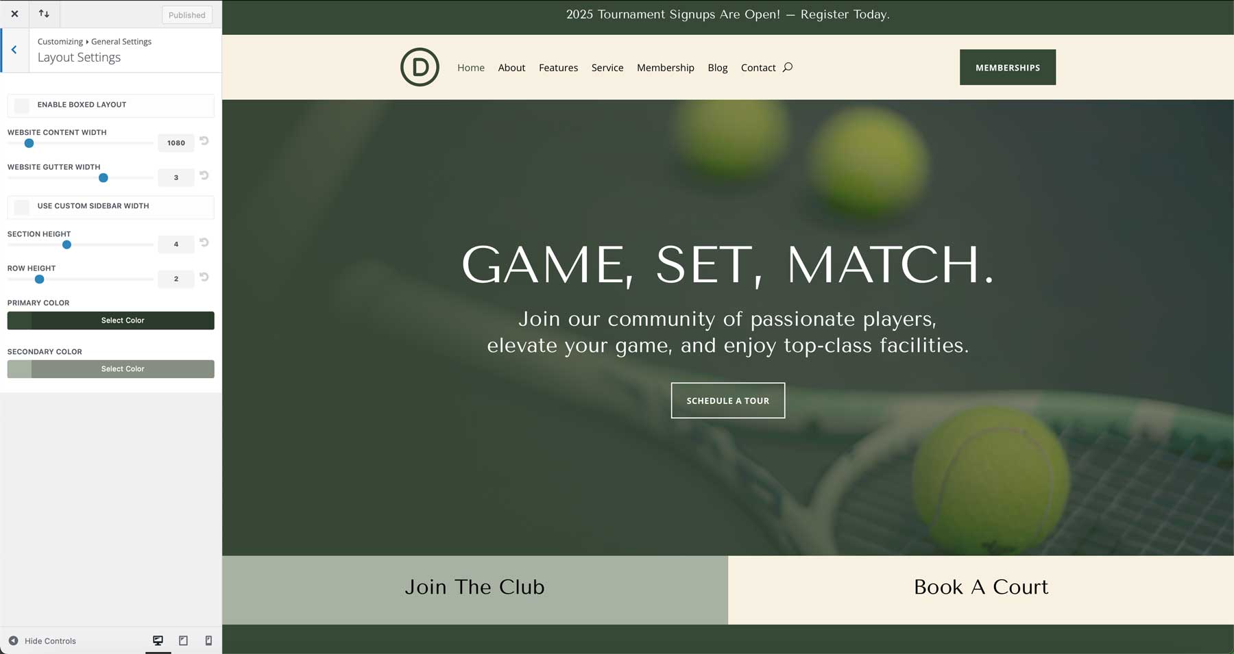 situs starter klub tenis untuk Divi