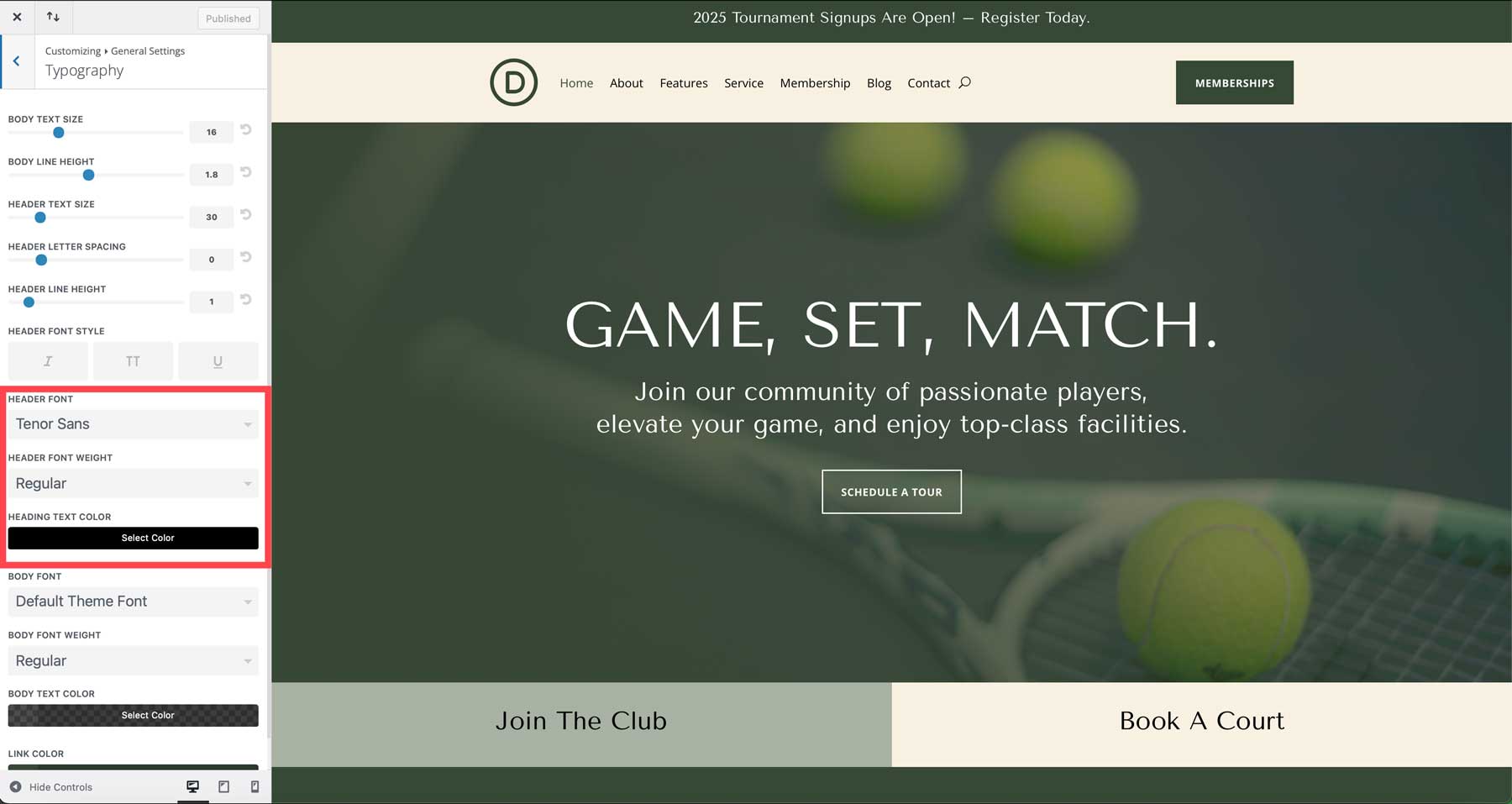 situs starter klub tenis untuk Divi