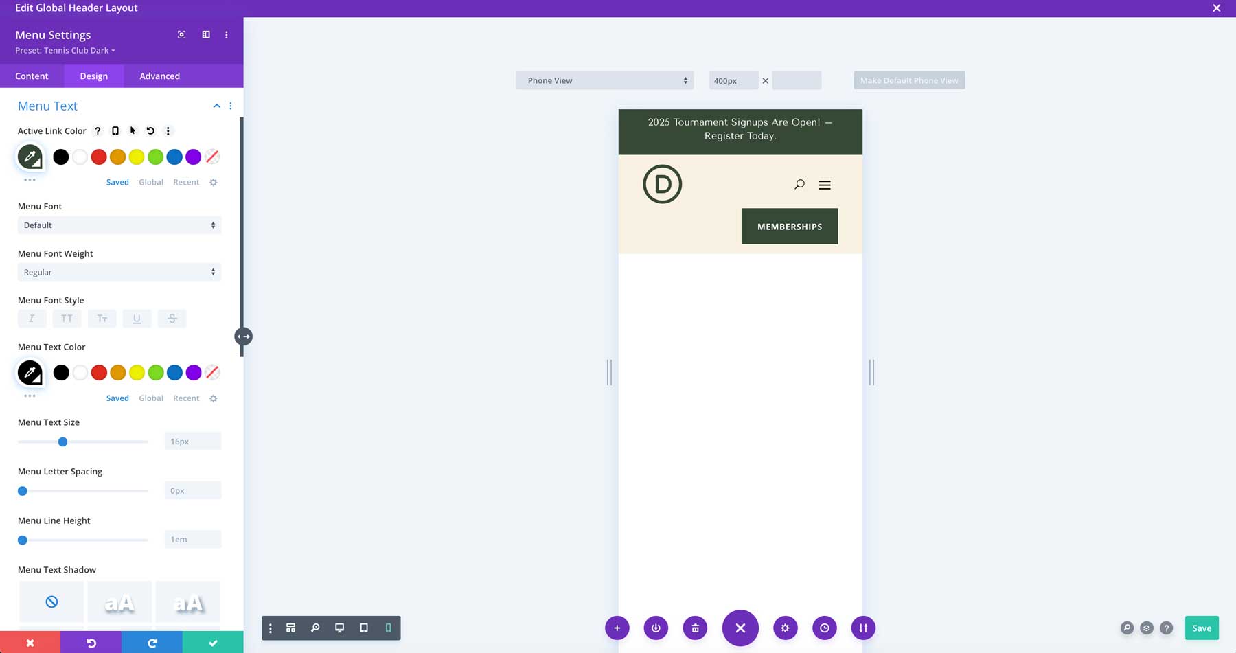 situs starter klub tenis untuk Divi