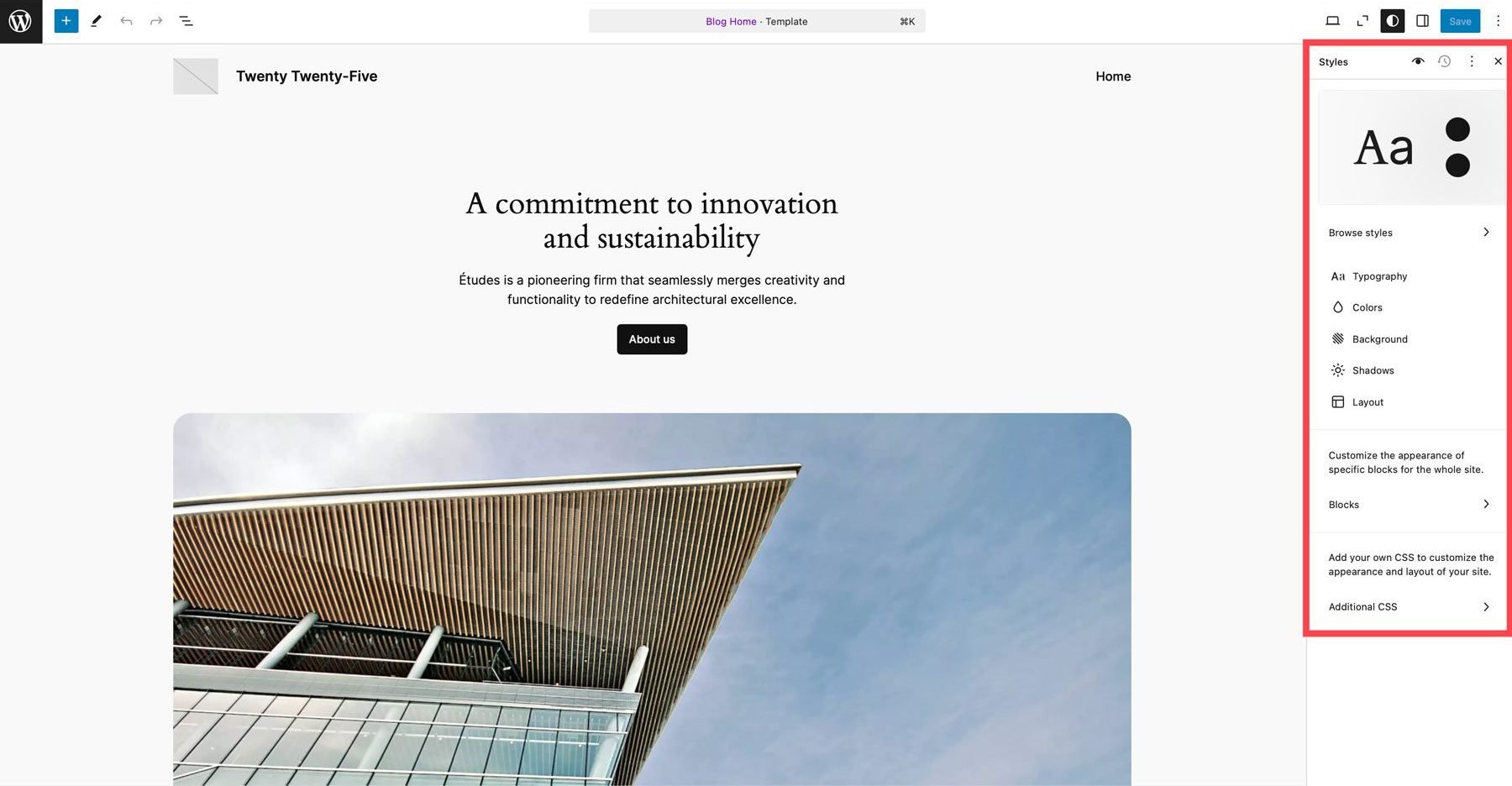 WordPress küresel stilleri