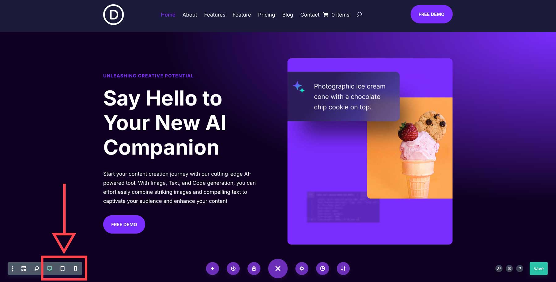 Controles responsivos Divi