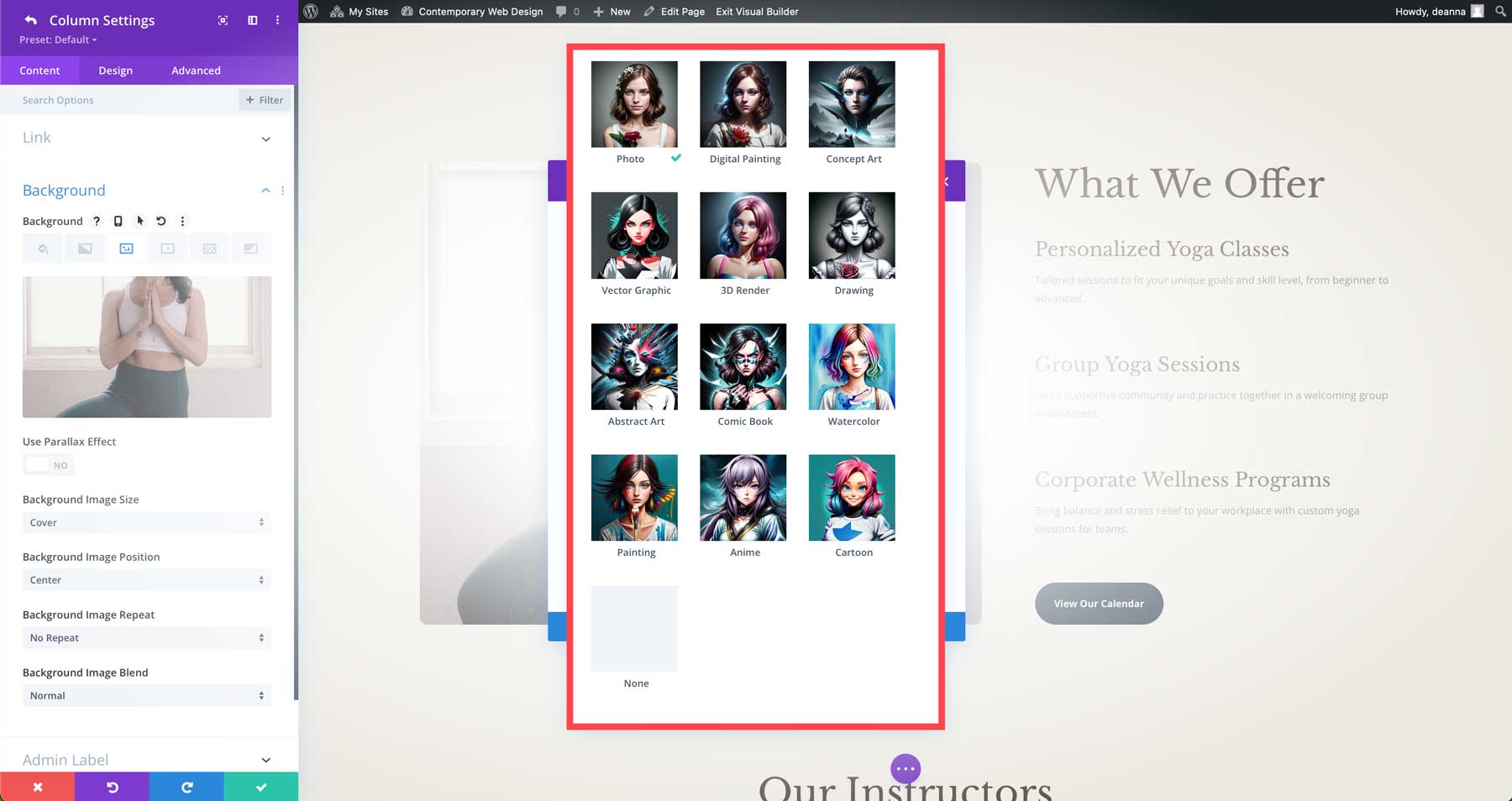 diseño web contemporáneo