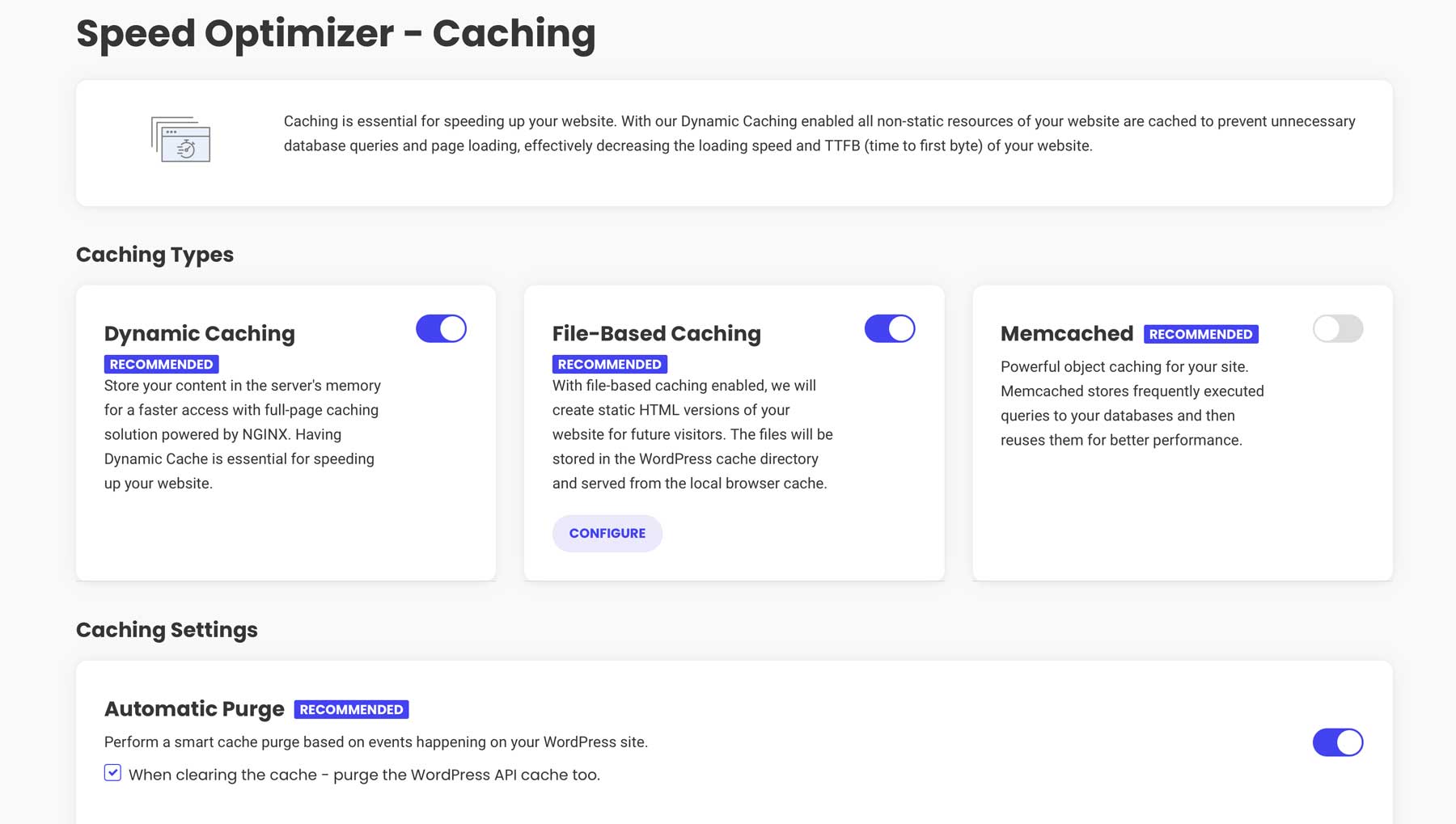 Complemento optimizador de velocidad de SiteGround