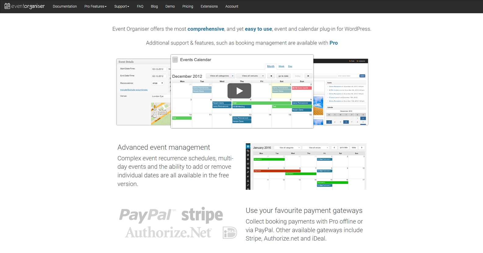 Figure of Event Organizer, une solution de calendrier multifonctionnelle avec des champs personnalisés pour les détails du lieu.
