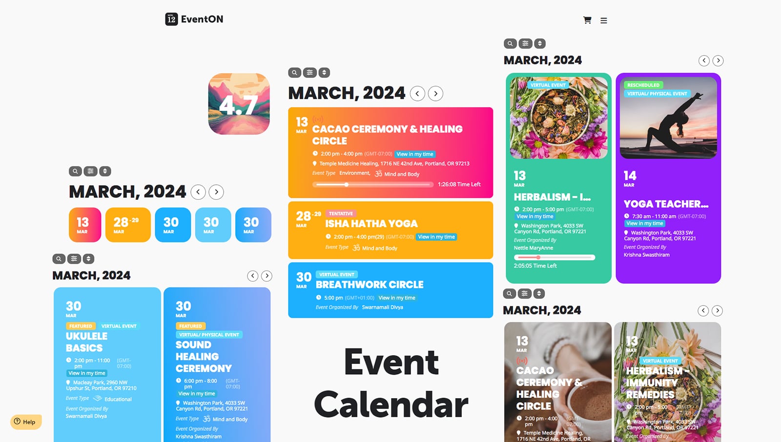 Portrait d'EventON, l'un des meilleurs plugins de calendrier d'événements WordPress avec plusieurs options d'événements récurrents.