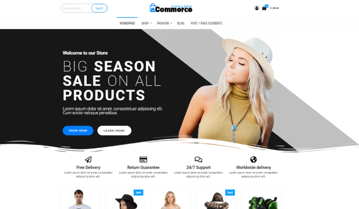 11 migliori temi di e-commerce per siti Web di piccole imprese 9 Popularis ecommerce