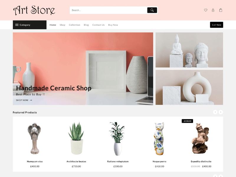 7 สุดยอดร้านขายของขวัญและร้านค้าธีม WordPress 3 art store 79979