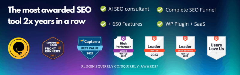 6 ทางเลือกปลั๊กอิน Yoast SEO เพื่อการเพิ่มประสิทธิภาพเว็บไซต์ที่ดีขึ้น 2 Squirrly seo 1
