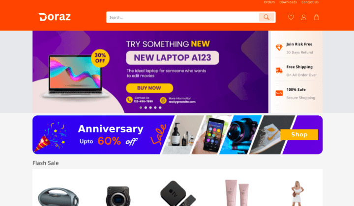 Las 13 mejores plantillas de sitios web como Flipkart 2 doraz 31333