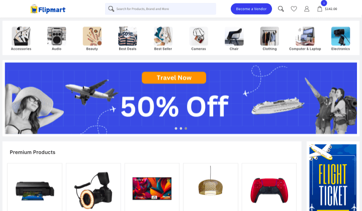 Las 13 mejores plantillas de sitios web como Flipkart 1 flipmart 6869