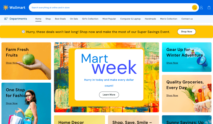Las 13 mejores plantillas de sitios web como Flipkart 5 walmart temp 8302