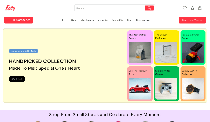 Las 13 mejores plantillas de sitios web como Flipkart 14 Esty Website Theme template