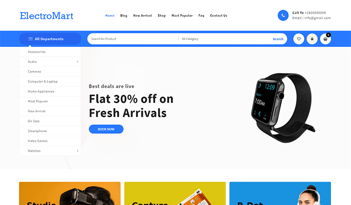 Las 13 mejores plantillas de sitios web como Flipkart 8 Electronics Shop