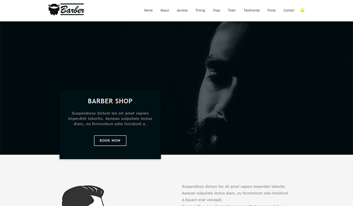 I 9 migliori template per siti web per saloni per WordPress 1 Barbar Shop Elementor Template Kit