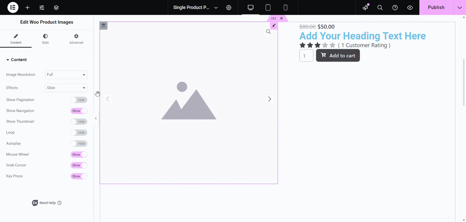Configura le immagini dei prodotti EA Woo Configure EA Woo Product Images