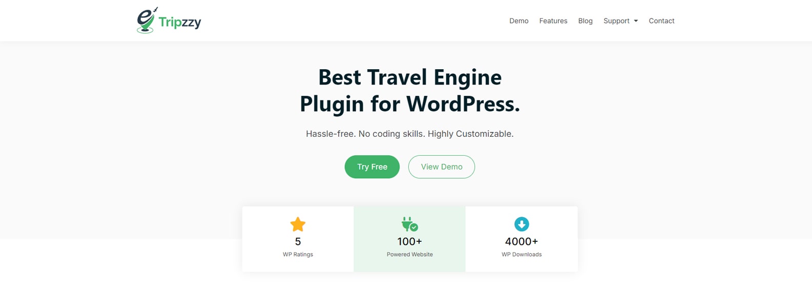 Ritratto di Tripzzy, un plugin WordPress per la prenotazione di viaggi con itinerari e informazioni di viaggio.