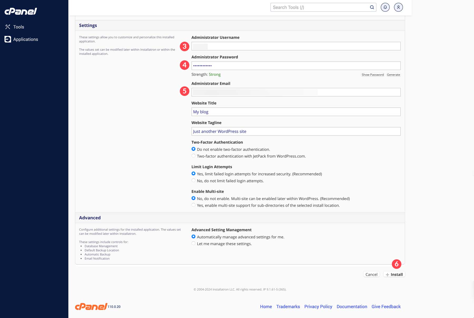 WordPress-Verzeichnisfelder