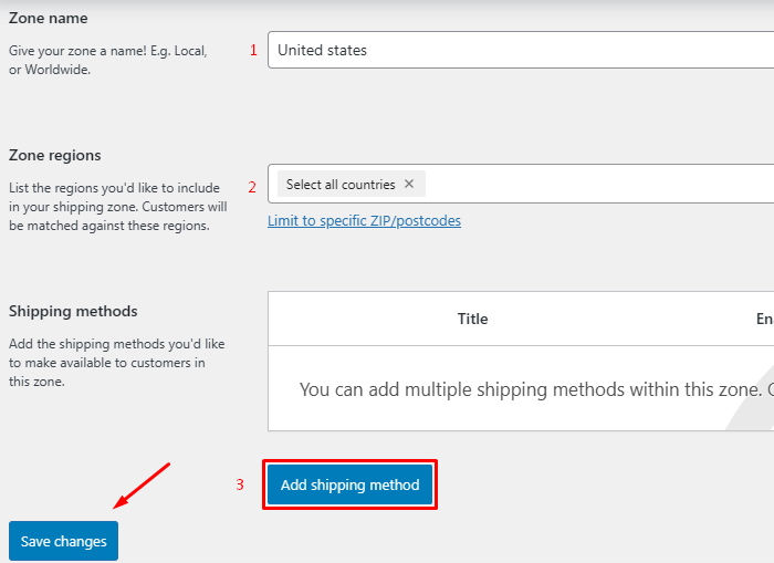 如何为 WooCommerce 3 上的产品添加免费送货 Add shipping methods