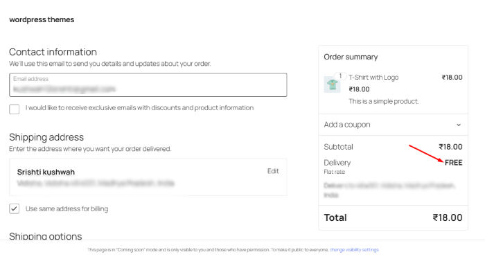 如何在 WooCommerce 11 上为产品添加免费送货 Product page edit 2