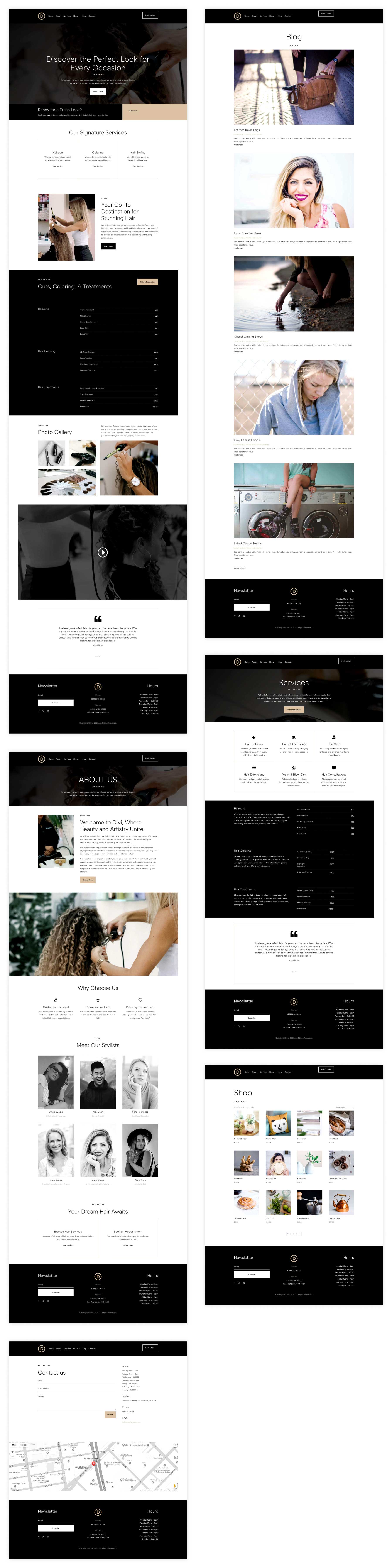 Divi 沙龙起始网站