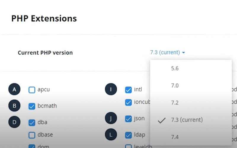 更新您的 WordPress PHP 版本 – 來源:我的主機 cPanel