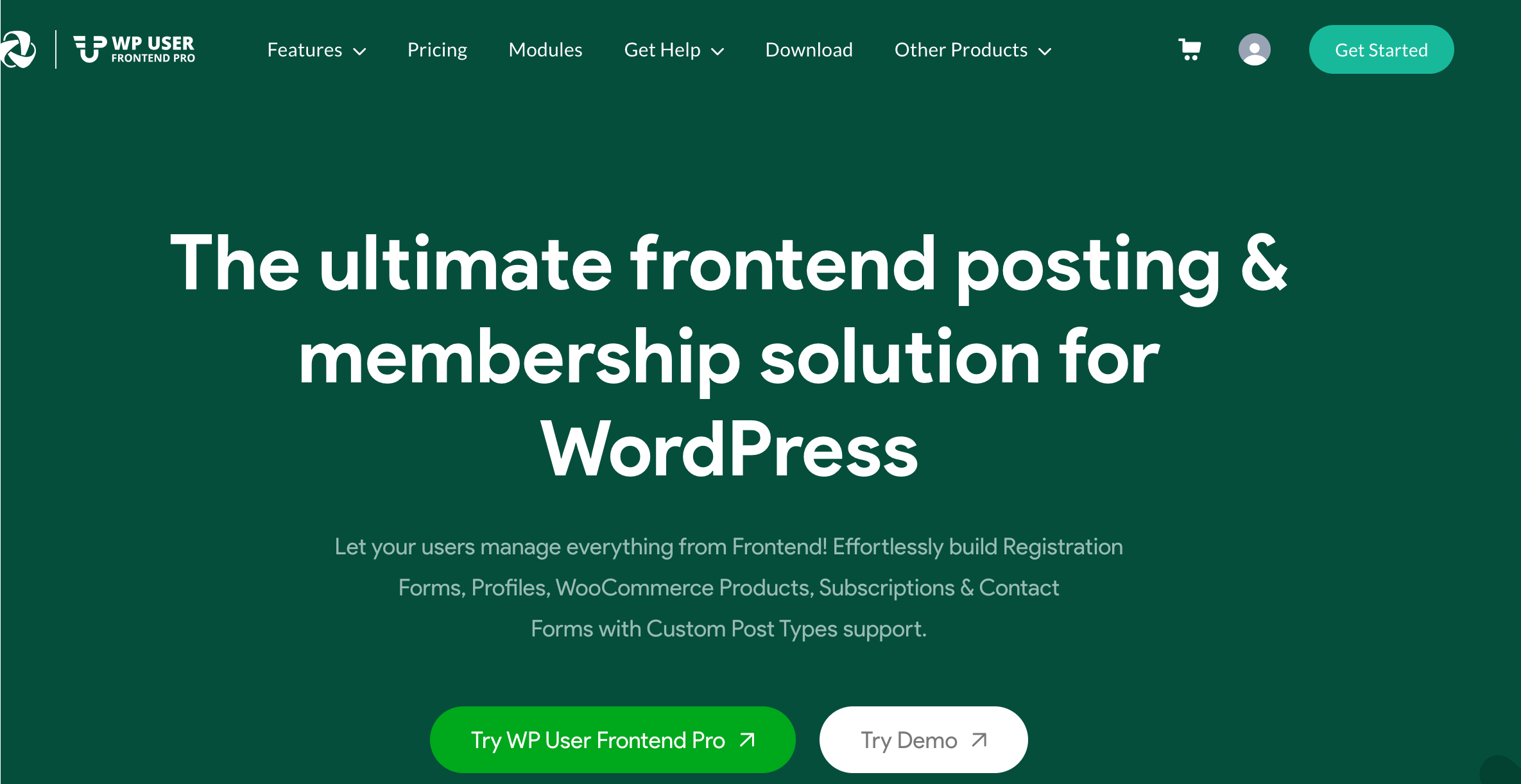 Front -end dell'utente WP