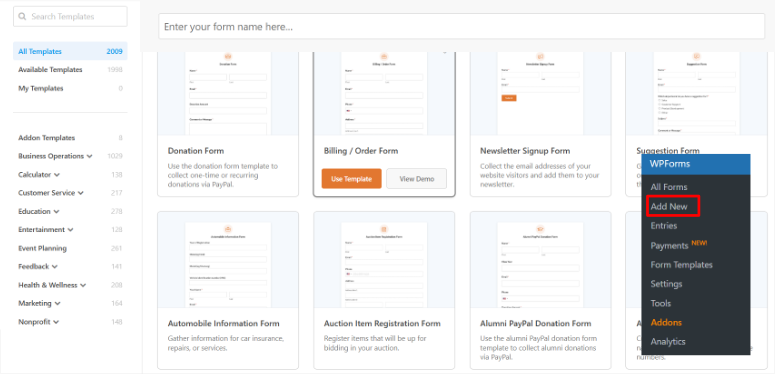 WPForms -Templates -PAGE - ISITWP - Ücretsiz WordPress Tema Dedektörü wpforms templates page