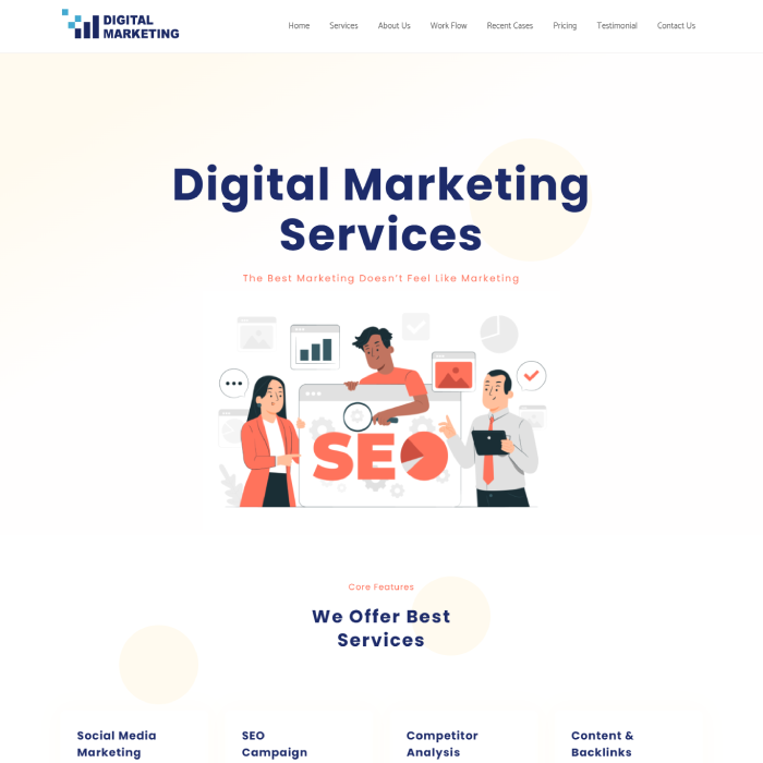 13+广告代理商的最佳网站模板1 Digital marketing services