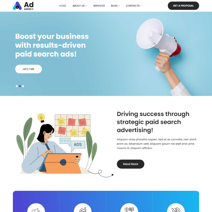 13多个广告代理的最佳网站模板6 Ad Agency lite