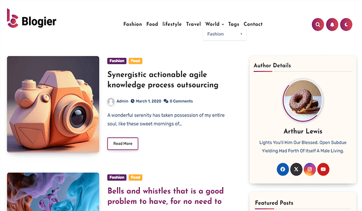 17+ ชุดรูปแบบ WordPress ฟรีที่ดีที่สุด 2025 (เร็วสุด) 14 blogier 251