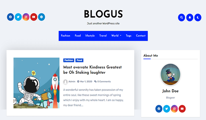 17+ ธีมบล็อก WordPress ฟรีที่ดีที่สุด 2025 (เร็วสุด) 18 blogus 125 1