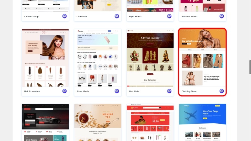 เทมเพลตเว็บไซต์ใหม่สำหรับเสื้อผ้า (ติดตั้งหนึ่งคลิก) 23 Templates Clothing 1