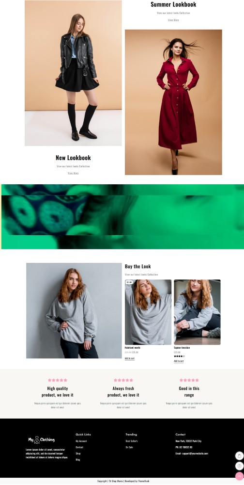 เทมเพลตเว็บไซต์ใหม่สำหรับเสื้อผ้า (ติดตั้งหนึ่งคลิก) 2 Clothing Home Page 2