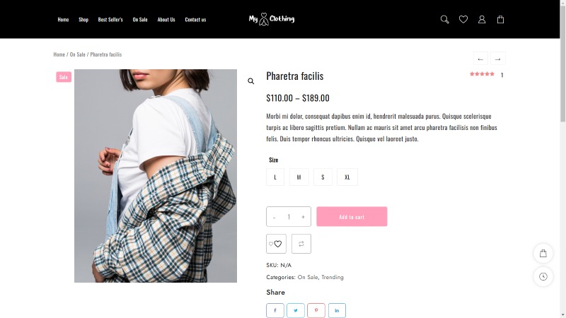 เทมเพลตเว็บไซต์ใหม่สำหรับเสื้อผ้า (ติดตั้งหนึ่งคลิก) 30 Clothing Product Page